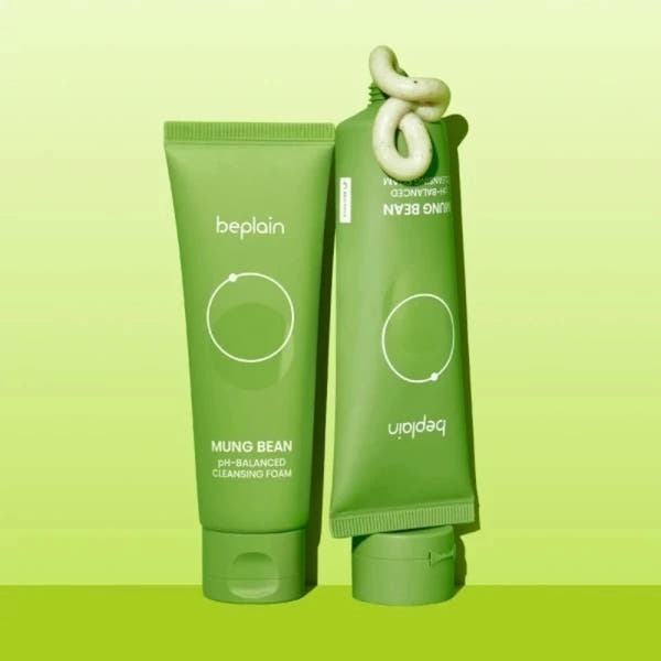Beplain Korean Mung Bean Pore Serum, Deep Cleansing Foam, Makeup Remover Oil, and Clay Mask for Firming Skin Care