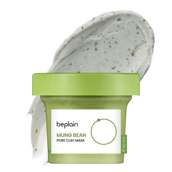 Beplain Korean Mung Bean Pore Serum, Deep Cleansing Foam, Makeup Remover Oil, and Clay Mask for Firming Skin Care