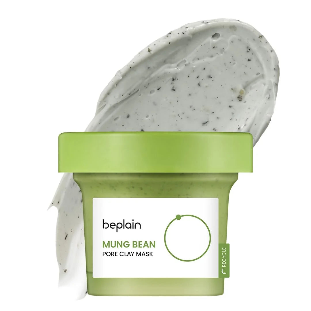 Beplain Korean Mung Bean Pore Serum, Deep Cleansing Foam, Makeup Remover Oil, and Clay Mask for Firming Skin Care