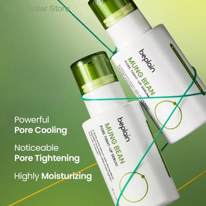 Beplain Korean Mung Bean Pore Serum, Deep Cleansing Foam, Makeup Remover Oil, and Clay Mask for Firming Skin Care
