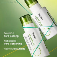 Beplain Korean Mung Bean Pore Serum, Deep Cleansing Foam, Makeup Remover Oil, and Clay Mask for Firming Skin Care