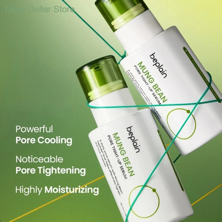 Beplain Korean Mung Bean Pore Serum, Deep Cleansing Foam, Makeup Remover Oil, and Clay Mask for Firming Skin Care